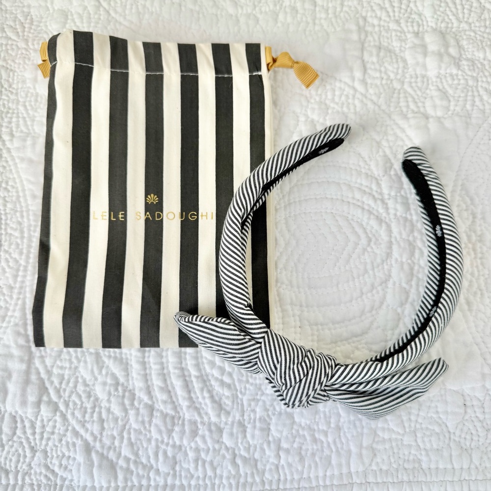 Lele Sadoughi Mom & Daughter Headband Set NWT Stripe Bow & Knot Bundle - Picture 8 of 11